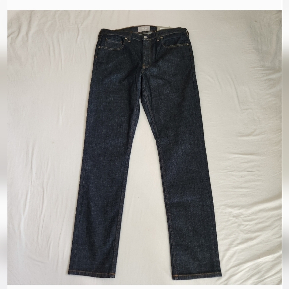 Everlane nwt men's The Slim Jean jeans dark wash indigo blue low stretch 34×34